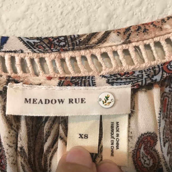 Meadow Rue Peasant Paisley Blouse Tassels - Picture 3 of 7